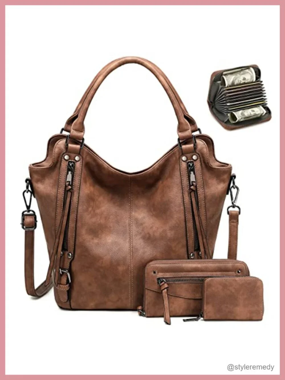 Hobo Bag for Women Faux Leather Crossbody Shoulder Purse Handbag